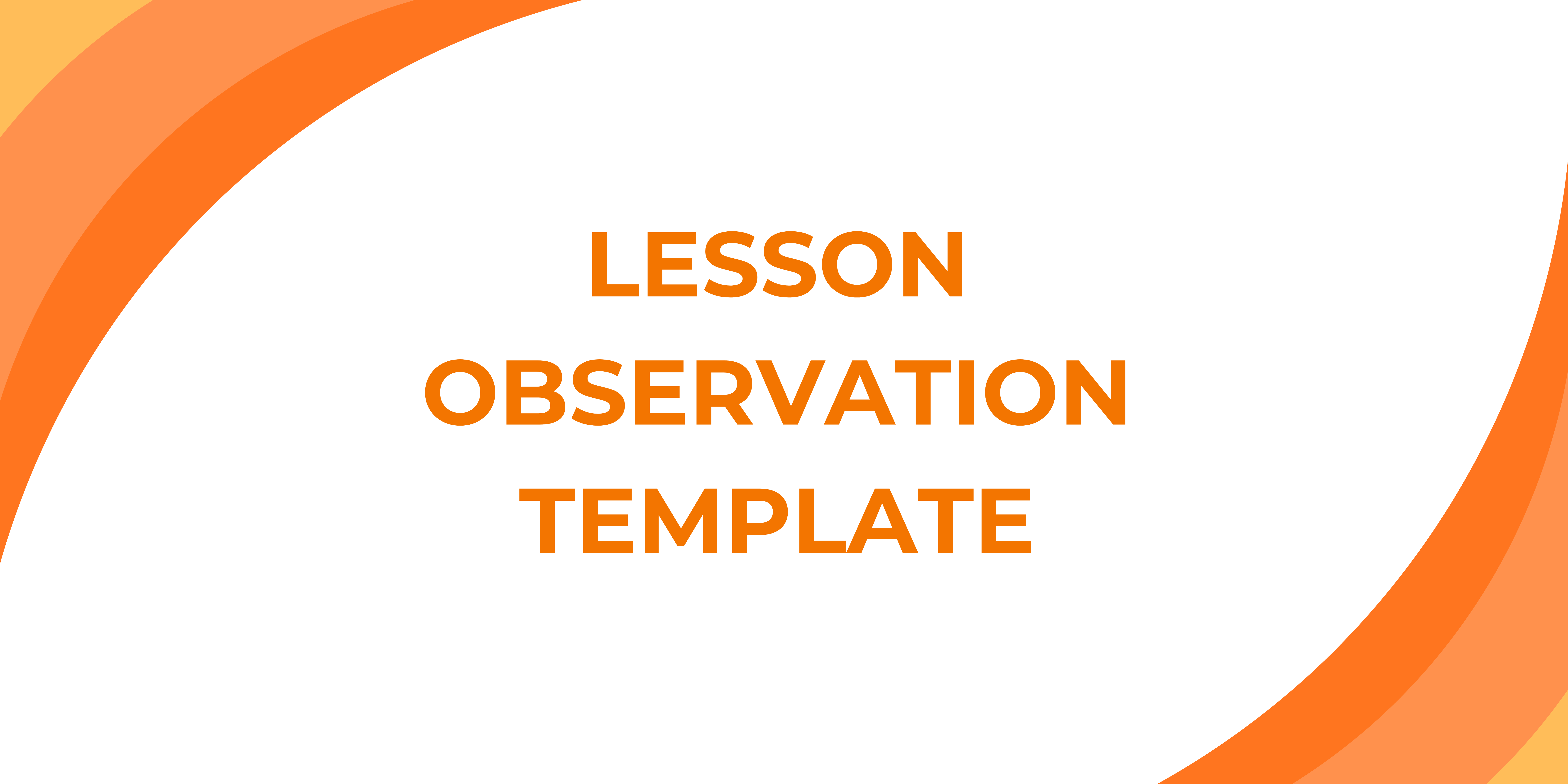 Lesson Observation Template Thumbnail